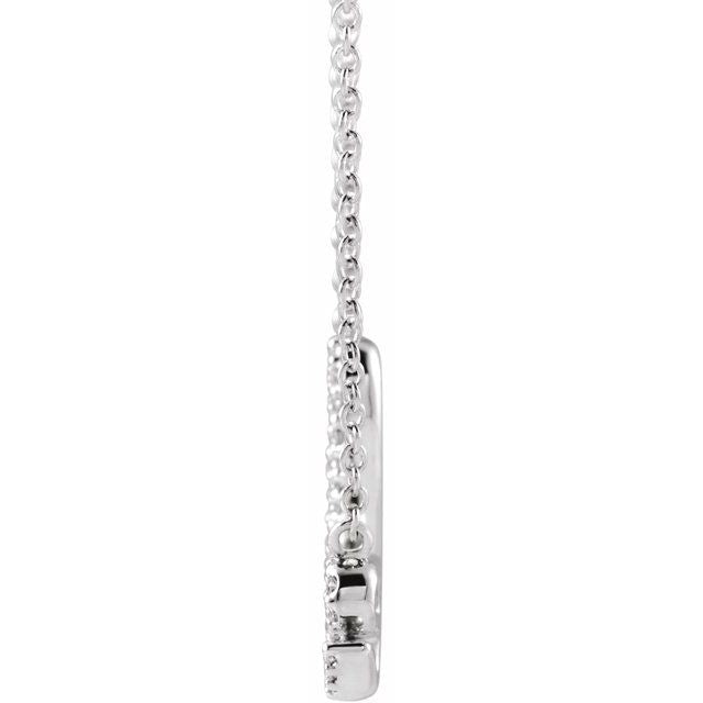 14K White 1/6 CTW Natural Diamond Love 18' Necklace