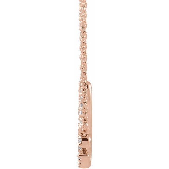 14K Rose 1/6 CTW Natural Diamond Love 18' Necklace