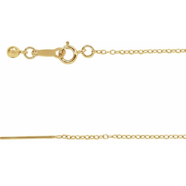 14K Yellow 1.1 mm Adjustable Threader Cable 16-22' Chain