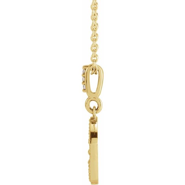 14K Yellow 1/10 CTW Natural Diamond Crescent Moon 16-18' Necklace
