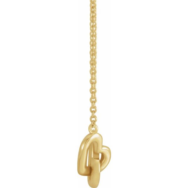 14K Yellow Interlocking Heart 16' Necklace