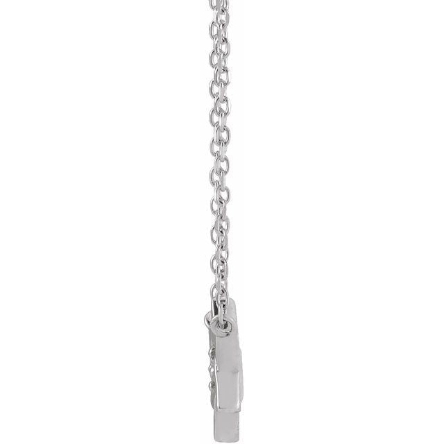 14K White .03 CT Natural Diamond Star of David 18' Necklace