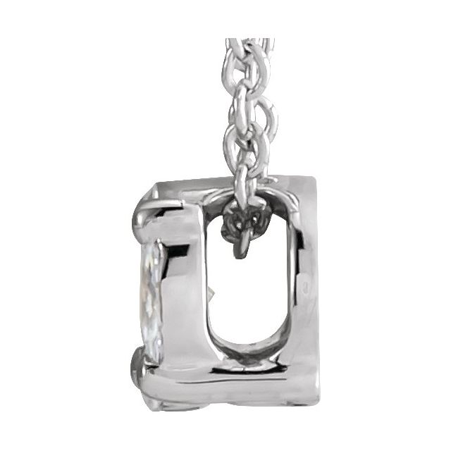 14K White 1/6 CTW Natural Diamond Cluster 16-18' Necklace