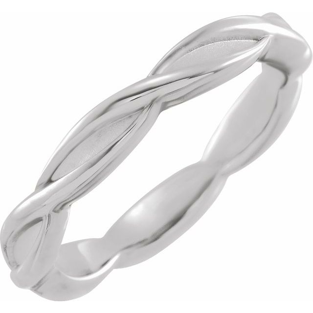 14K White Twisted Band Size 7