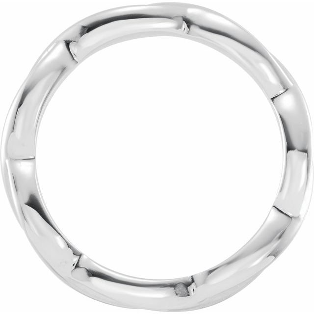 14K White Twisted Band Size 8