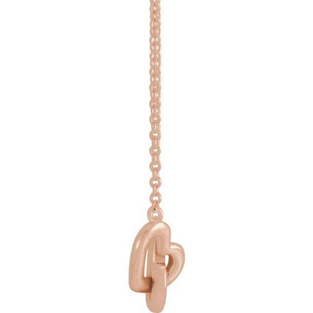 14K Rose Interlocking Heart 16' Necklace