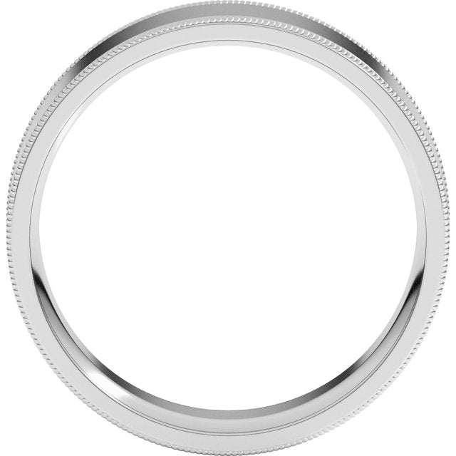 14k White 6 Mm Milgrain Flat Band Size 10