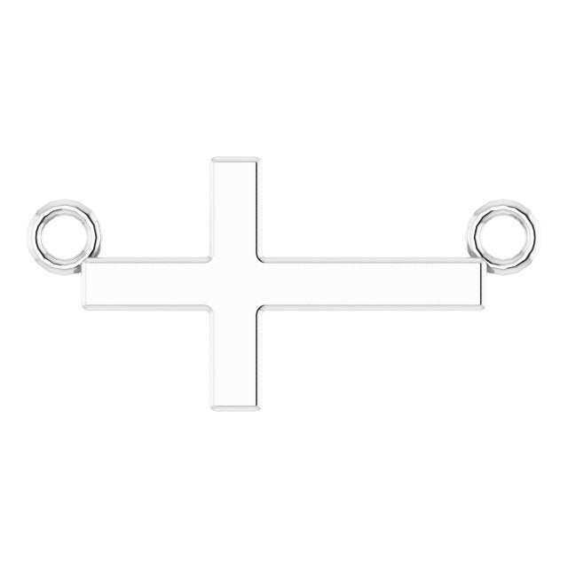 Sterling Silver 12x5.9 mm Sideways Cross 16-18' Necklace