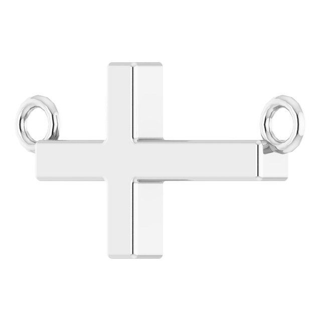 Sterling Silver 12x5.9 mm Sideways Cross 16-18' Necklace