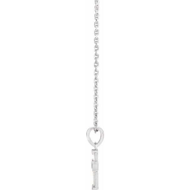 14K White 1/10 CTW Natural Diamond Cross 16-18' Necklace