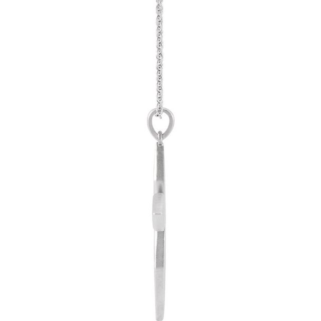 Sterling Silver .08 CTW Natural Diamond Cross 16-18' Necklace