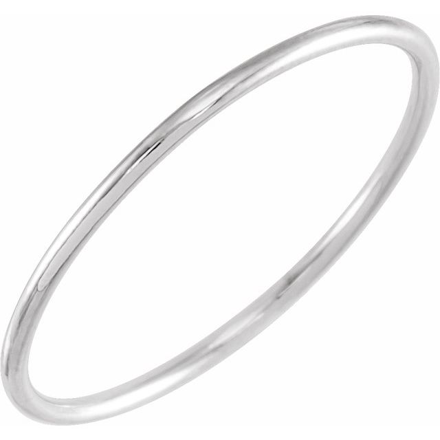 14K White Stackable Ring Size 8