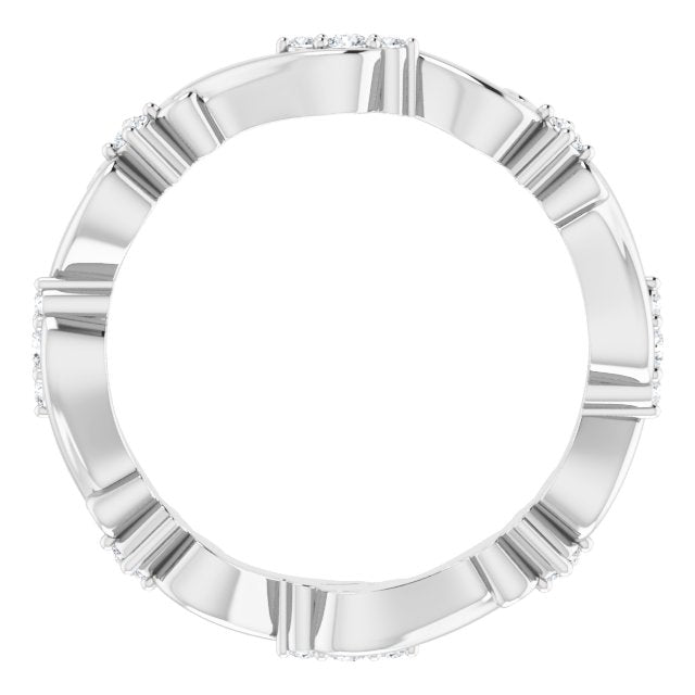 14K White 1/8 CTW Natural Diamond Eternity Band Size 7