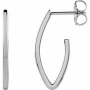 Sterling Silver Geometric 20 mm Hoop Earrings