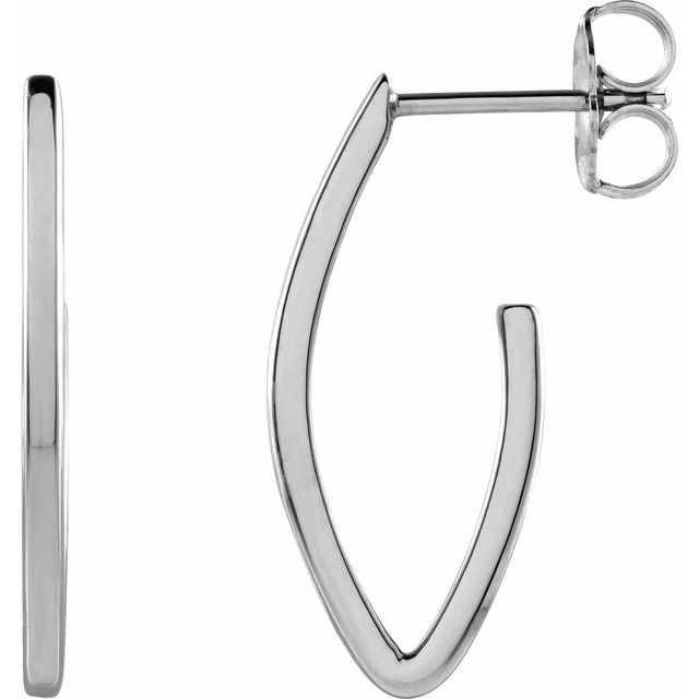 Sterling Silver Geometric 20 mm Hoop Earrings