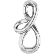 14K White 17.92x9.17 mm Freeform Pendant