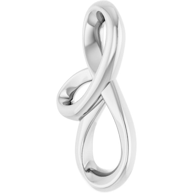 14K White 17.92x9.17 mm Freeform Pendant