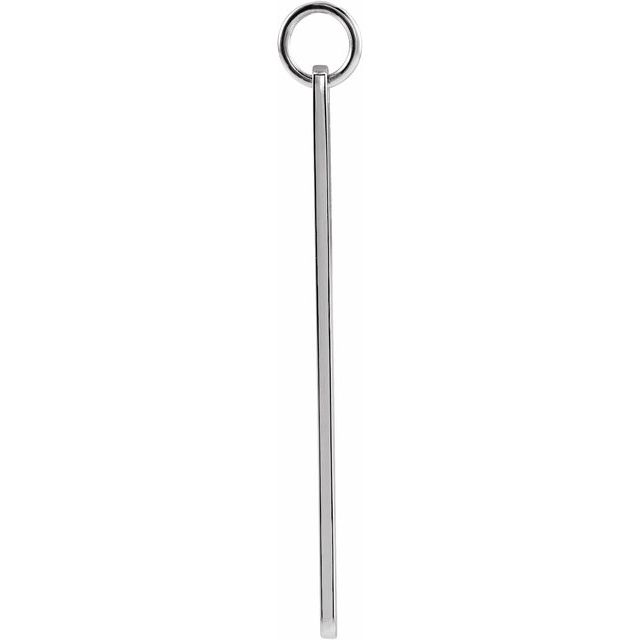 14K White Rectangle Bar Pendant