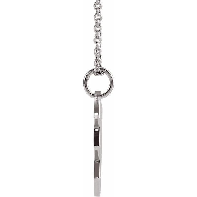 Sterling Silver 17x10 mm Right Broken Heart 16-18' Necklace