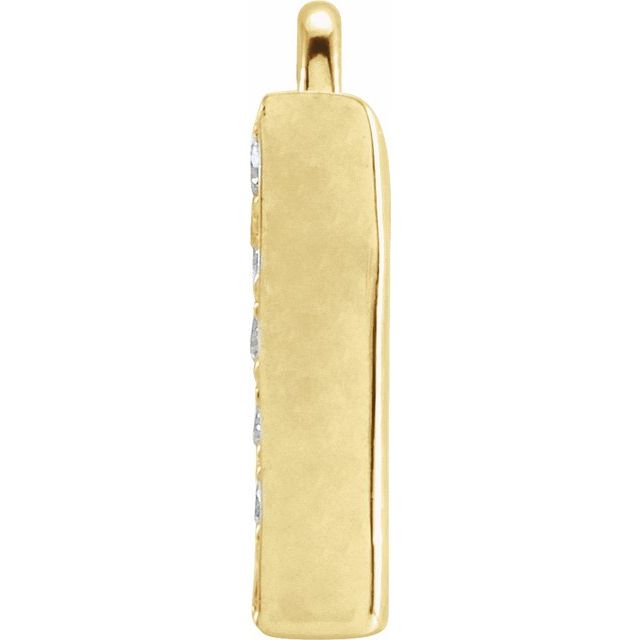 14k Yellow Petite Pavé™.03 Ctw Natural Diamond Numeral 7 Dangle
