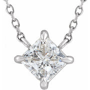 14K White 1/2 CTW Natural Diamond Solitaire 16' Necklace