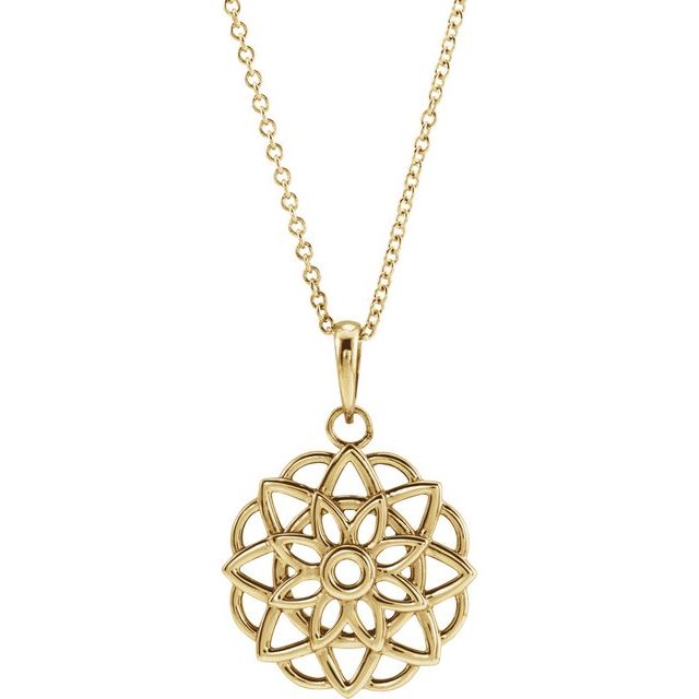 14K Yellow Floral 16-18' Necklace