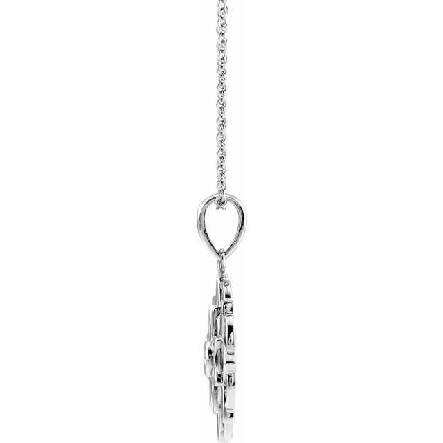 Sterling Silver Floral 16-18' Necklace