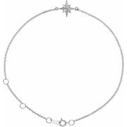 14K White Star 6 1/2-7 1/2' Bracelet