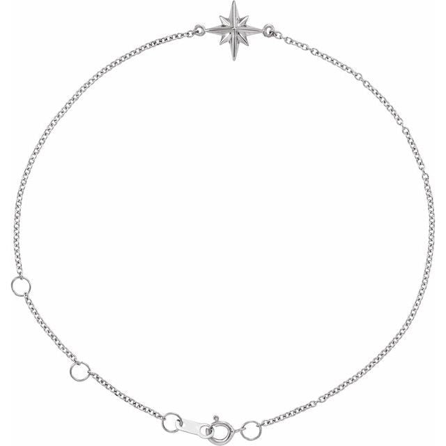 Sterling Silver Star 6 1/2-7 1/2' Bracelet