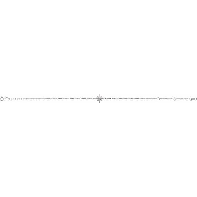 Sterling Silver Star 6 1/2-7 1/2' Bracelet