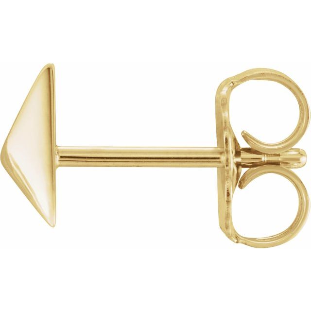 14k Yellow Pyramid Single Earring