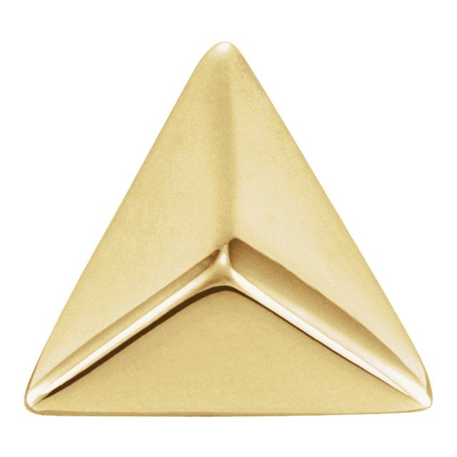 14k Yellow Pyramid Single Earring