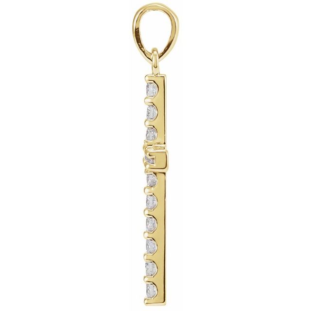 14K Yellow 1 CTW Natural Diamond Cross Pendant
