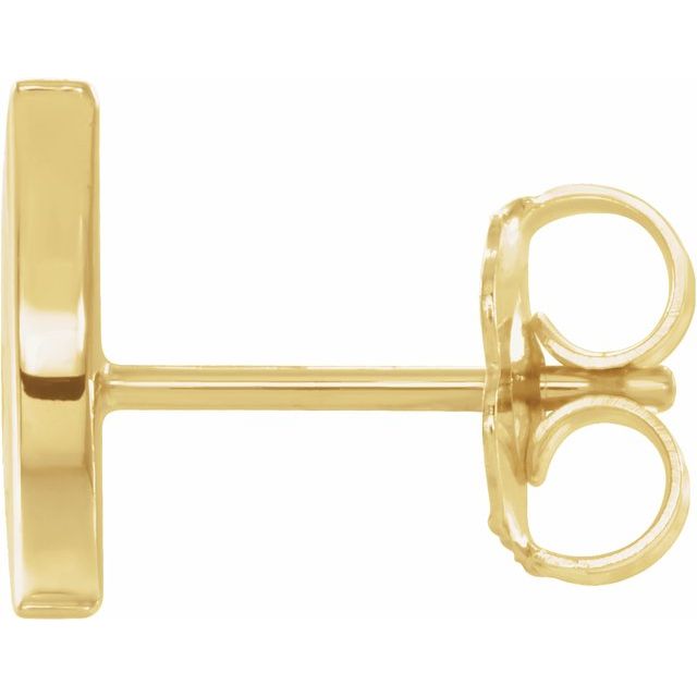 14K Yellow Crescent Moon Earring