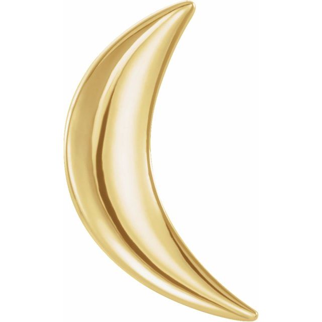 14K Yellow Crescent Moon Earring