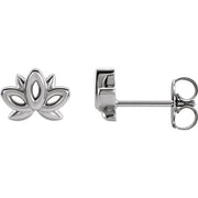 Sterling Silver Lotus Earrings