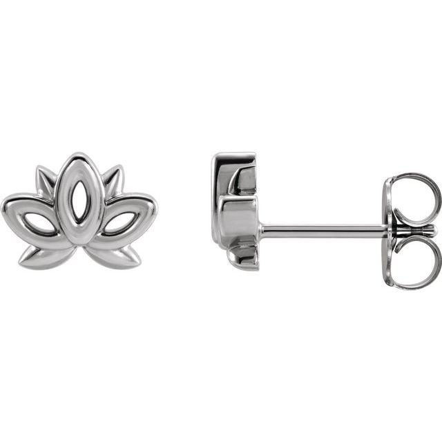 Sterling Silver Lotus Earrings