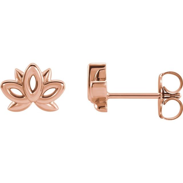 14K Rose Lotus Earrings