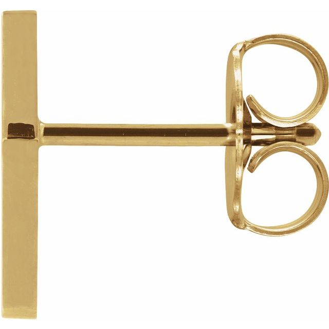 14K Yellow Tiny Lightning Bolt Left Earring