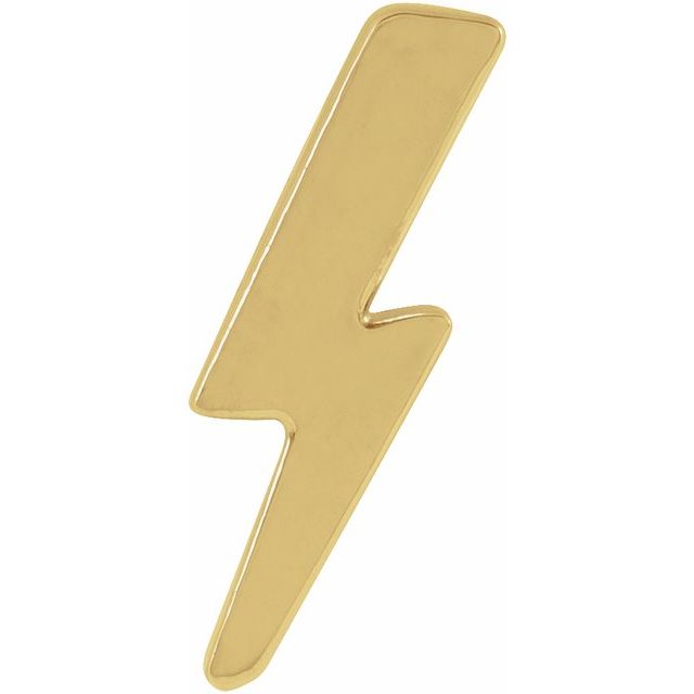 14K Yellow Tiny Lightning Bolt Left Earring