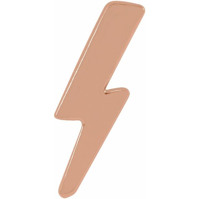 14K Rose Tiny Lightning Bolt Left Earring