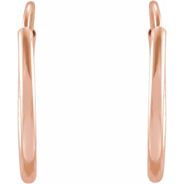 14K Rose Flexible Endless Tube 12 mm Hoop Earrings