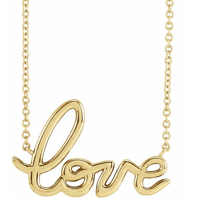 14K Yellow Love 18' Necklace