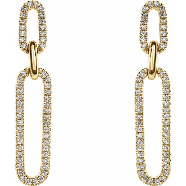 14K Yellow 1/3 CTW Natural Diamond Link Earrings