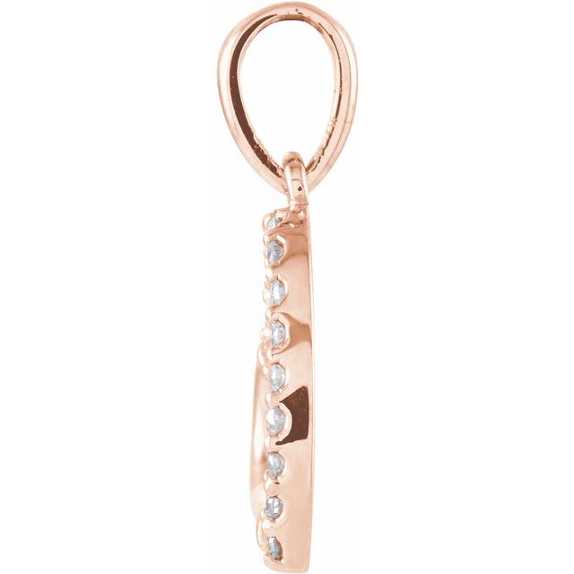 14K Rose .07 CTW Natural Diamond Heart Pendant