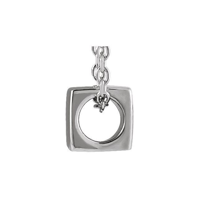 14k White 5x5 Mm Cube 18' Necklace