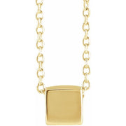 14K Yellow 5x5 mm Cube 18' Necklace