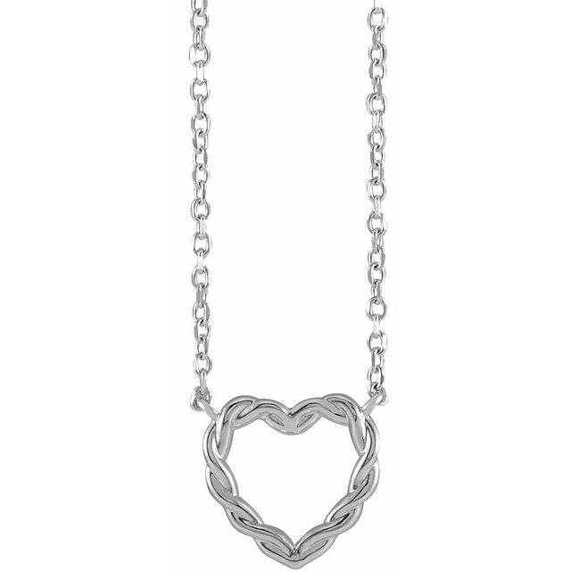 Sterling Silver 10.25x9.52 mm Heart 18' Necklace