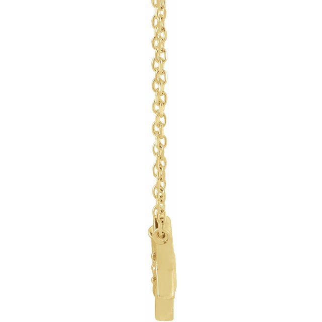 14K Yellow .03 CT Natural Diamond Star of David 18' Necklace