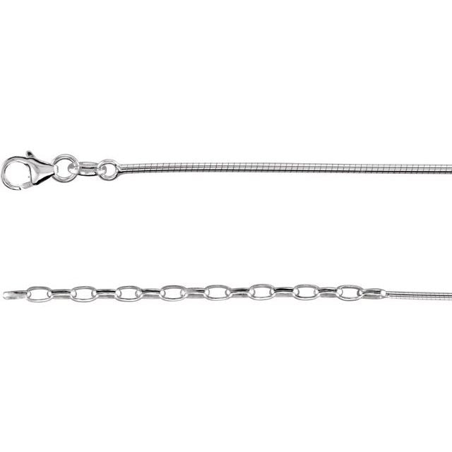 Sterling Silver 1.5 mm Adjustable Round Omega 16-18' Chain